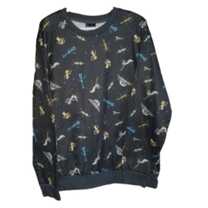 Rick And Morty Adult Swim All Over Graphic Crewneck Polyester Sweater Size XL